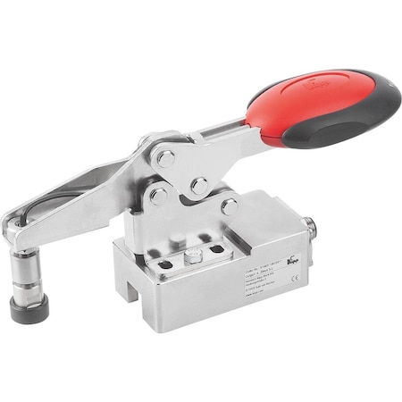 Kipp Toggle Clamp Horizontal W.Safety Interl.A.Force Se D=M08, F4=1400, C1=Max.18, 4, Stainless Steel,  K1463.10810311